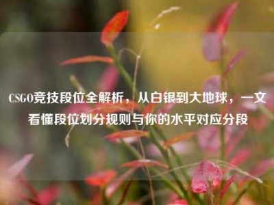 CSGO竞技段位全解析，从白银到大地球，一文看懂段位划分规则与你的水平对应分段