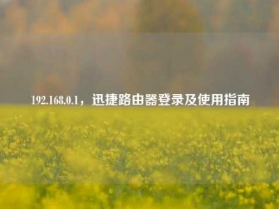 192.168.0.1，迅捷路由器登录及使用指南
