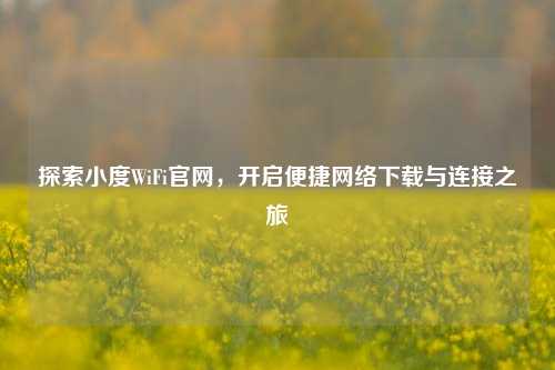 探索小度WiFi官网,开启便捷网络下载与连接之旅
