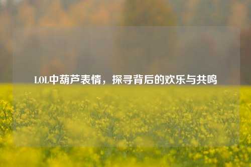 LOL中葫芦表情,探寻背后的欢乐与共鸣