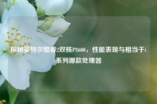 探秘英特尔酷睿2双核P8600,性能表现与相当于i系列哪款处理器