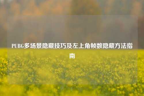 PUBG多场景隐藏技巧及左上角帧数隐藏方法指南
