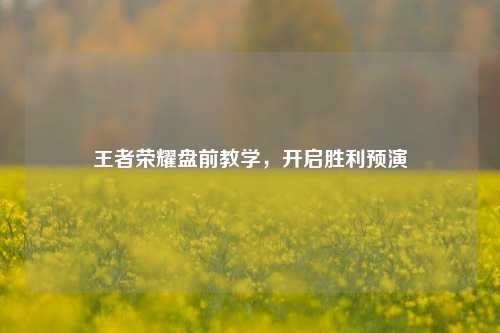 王者荣耀盘前教学,开启胜利预演