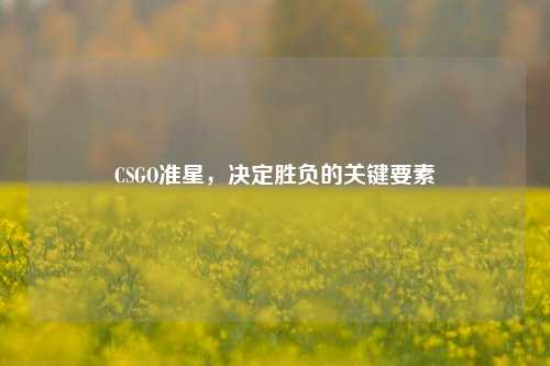 CSGO准星，决定胜负的关键要素