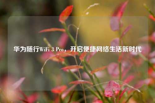 华为随行WiFi 3 Pro，开启便捷网络生活新时代