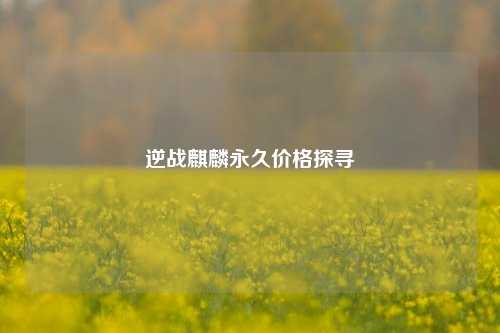 逆战麒麟永久价格探寻