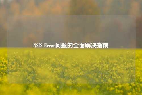 NSIS Error问题的全面解决指南