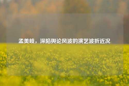 孟美岐，深陷舆论风波的演艺波折近况