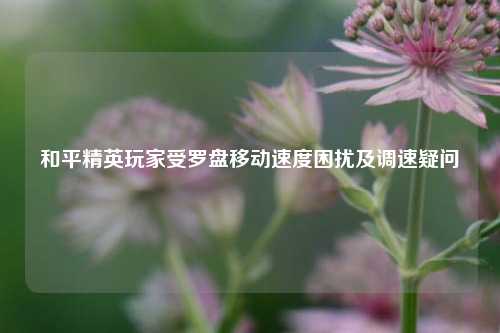 和平精英玩家受罗盘移动速度困扰及调速疑问
