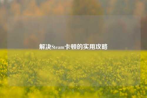 解决Steam卡顿的实用攻略