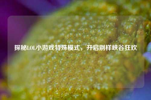 探秘LOL小游戏特殊模式，开启别样峡谷狂欢