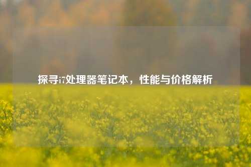 探寻i7处理器笔记本，性能与价格解析