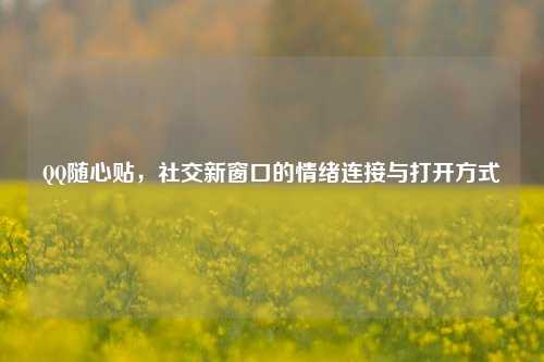 QQ随心贴,社交新窗口的情绪连接与打开方式