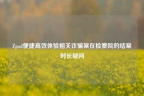Zpad便捷高效体验相关诈骗案在检察院的结案时长疑问