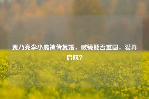 贾乃亮李小璐被传复婚,破镜能否重圆,爱再启航?