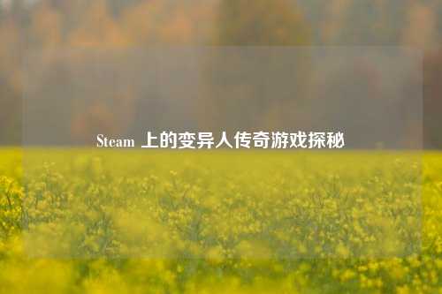 Steam 上的变异人传奇游戏探秘