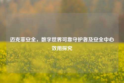 迈克菲安全,数字世界可靠守护者及安全中心效用探究
