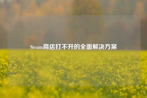 Steam商店打不开的全面解决方案