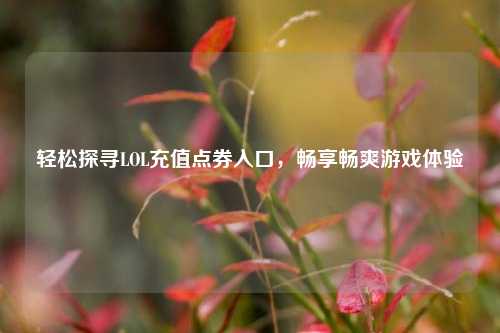 轻松探寻LOL充值点券入口，畅享畅爽游戏体验