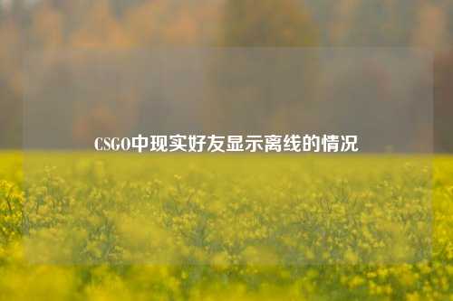 CSGO中现实好友显示离线的情况