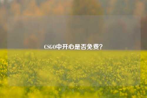 CSGO中开心是否免费？