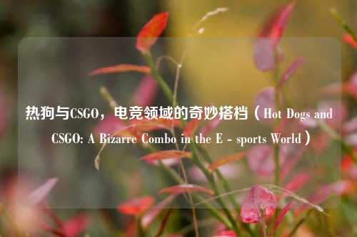 热狗与CSGO,电竞领域的奇妙搭档(Hot Dogs and CSGO: A Bizarre Combo in the E - sports World)