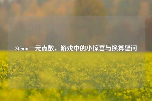 Steam一元点数，游戏中的小惊喜与换算疑问