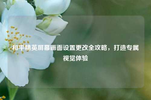 和平精英屏幕画面设置更改全攻略,打造专属视觉体验