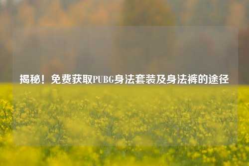 揭秘!免费获取PUBG身法套装及身法裤的途径