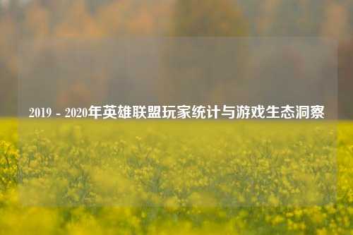 2019 - 2020年英雄联盟玩家统计与游戏生态洞察