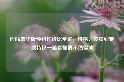 PUBG豪华版预购性价比全解,价格、皮肤到专属特权一篇看懂值不值得冲