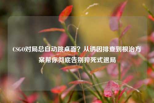 CSGO对局总自动跳桌面？从诱因排查到根治方案帮你彻底告别猝死式退局
