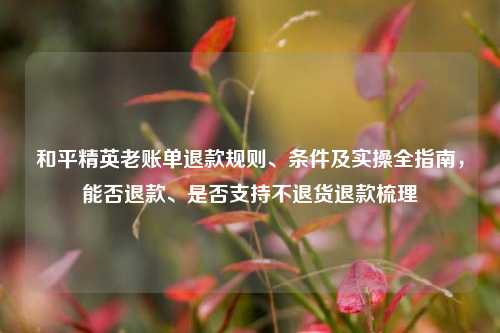 和平精英老账单退款规则、条件及实操全指南,能否退款、是否支持不退货退款梳理