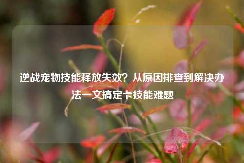 逆战宠物技能释放失效？从原因排查到解决办法一文搞定卡技能难题