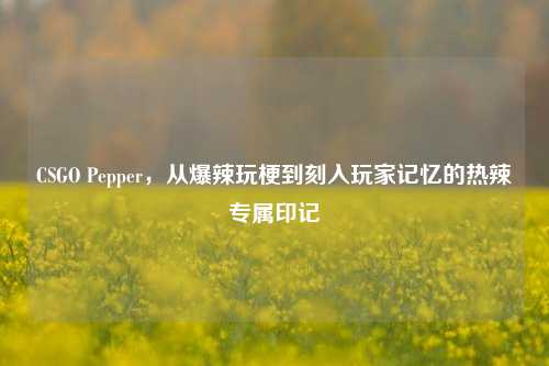 CSGO Pepper，从爆辣玩梗到刻入玩家记忆的热辣专属印记