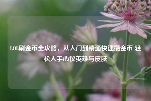 LOL刷金币全攻略,从入门到精通快速攒金币 轻松入手心仪英雄与皮肤
