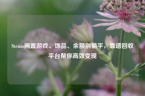 Steam闲置游戏、饰品、余额别躺平，靠谱回收平台帮你高效变现