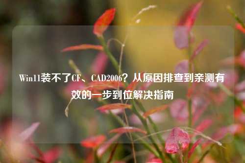 Win11装不了CF、CAD2006？从原因排查到亲测有效的一步到位解决指南