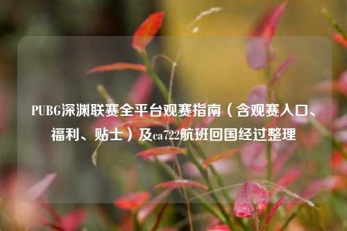 PUBG深渊联赛全平台观赛指南（含观赛入口、福利、贴士）及ca722航班回国经过整理
