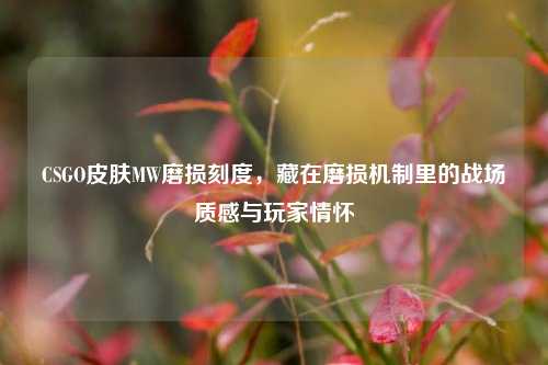 CSGO皮肤MW磨损刻度，藏在磨损机制里的战场质感与玩家情怀