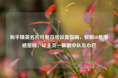 和平精英名片可爱符号设置指南，软萌ID氛围感密码，让主页一眼戳中队友心巴