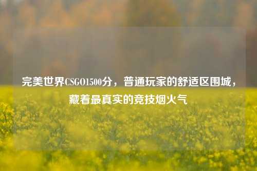 完美世界CSGO1500分，普通玩家的舒适区围城，藏着最真实的竞技烟火气