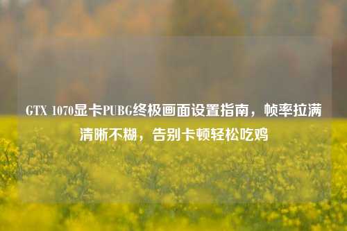 GTX 1070显卡PUBG终极画面设置指南,帧率拉满清晰不糊,告别卡顿轻松吃鸡