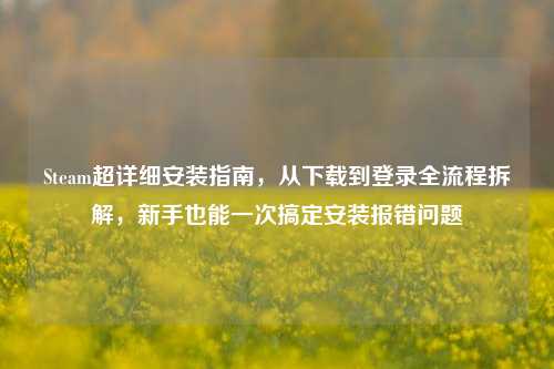 Steam超详细安装指南,从下载到登录全流程拆解,新手也能一次搞定安装报错问题