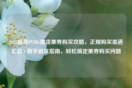 2025最新PUBG黑货票券购买攻略，正规购买渠道汇总+新手避坑指南，轻松搞定票券购买问题