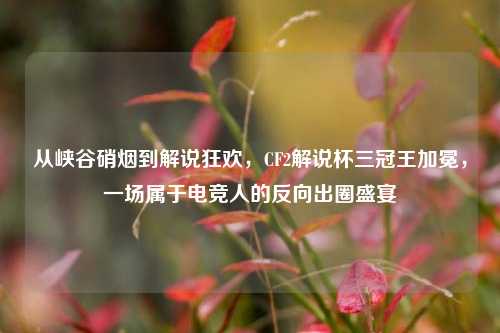 从峡谷硝烟到解说狂欢，CF2解说杯三冠王加冕，一场属于电竞人的反向出圈盛宴