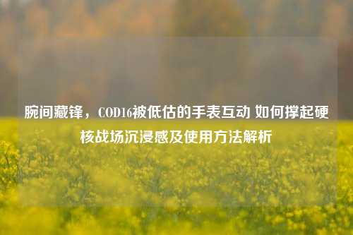 腕间藏锋,COD16被低估的手表互动 如何撑起硬核战场沉浸感及使用方法解析