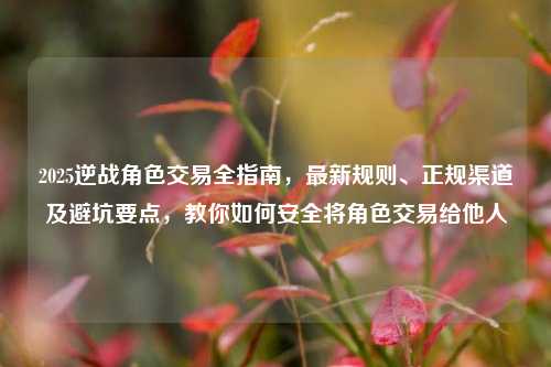 2025逆战角色交易全指南，最新规则、正规渠道及避坑要点，教你如何安全将角色交易给他人