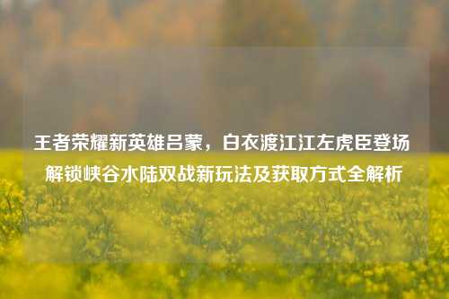 王者荣耀新英雄吕蒙，白衣渡江江左虎臣登场 解锁峡谷水陆双战新玩法及获取方式全解析