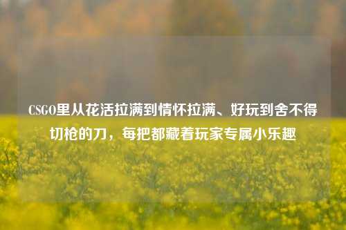 CSGO里从花活拉满到情怀拉满、好玩到舍不得切枪的刀，每把都藏着玩家专属小乐趣